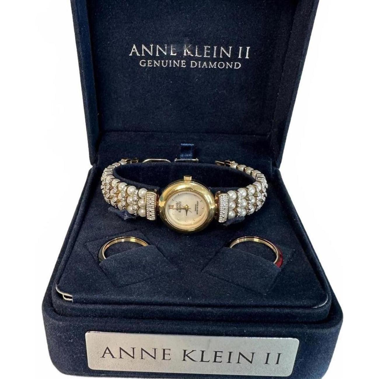 Anne Klein Ii Genuine Diamond & Pearl Women's Watch W Interchangeable Bezels